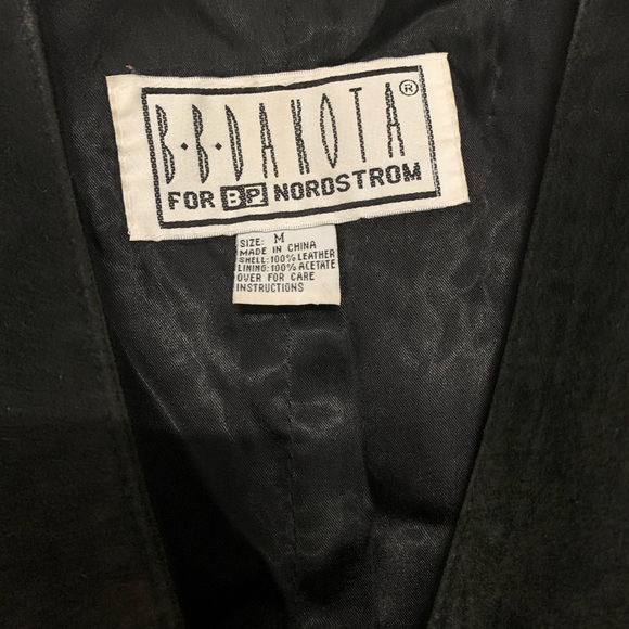 Vintage BB Dakota for Nordstrom Black Leather Suede Vest Medium - Picture 12 of 12